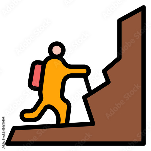 Climbing icon vector image. Can be used for Fitness.