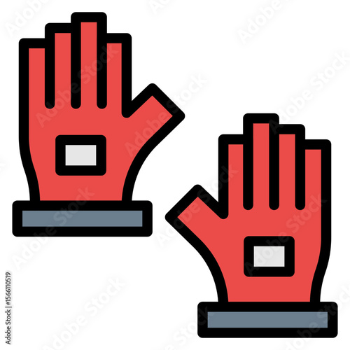 Fitness Gloves icon vector image. Can be used for Fitness.