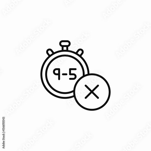 inefficient time icon sign vector