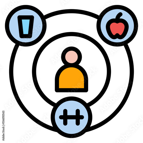 Healthy Lifestyle icon vector image. Can be used for Fitness.