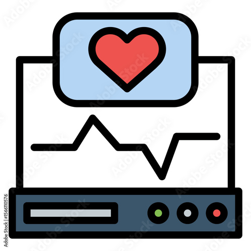 Heart Rate Monitor icon vector image. Can be used for Fitness.
