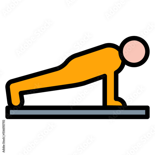 Push up icon vector image. Can be used for Fitness.