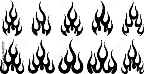 Black tribal flames fire graphic