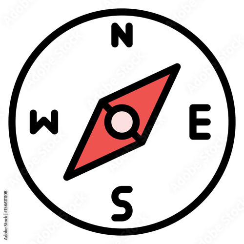 Compass icon vector image. Can be used for Airplane.