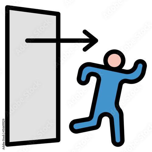 Emergency Exit icon vector image. Can be used for Airplane.