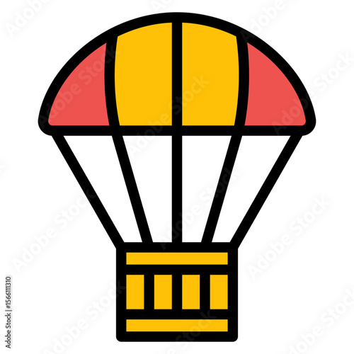 Parachute icon vector image. Can be used for Airplane.
