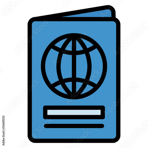 Passport icon vector image. Can be used for Airplane.
