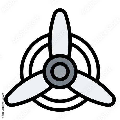 Propeller icon vector image. Can be used for Airplane.