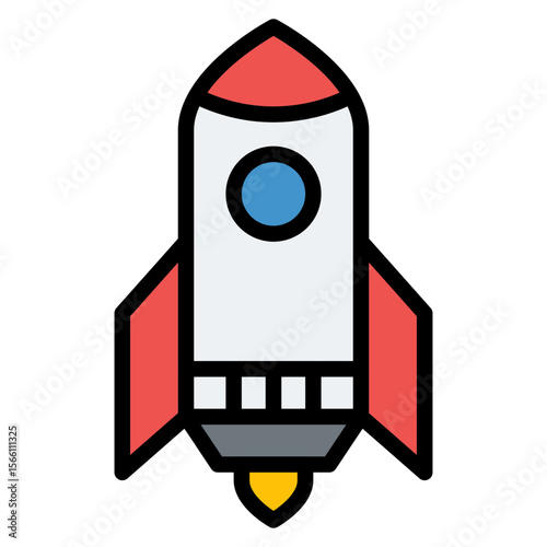 Rocket icon vector image. Can be used for Airplane.