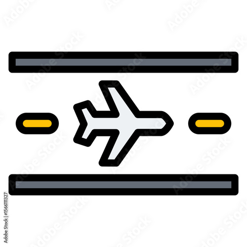 Runway icon vector image. Can be used for Airplane.