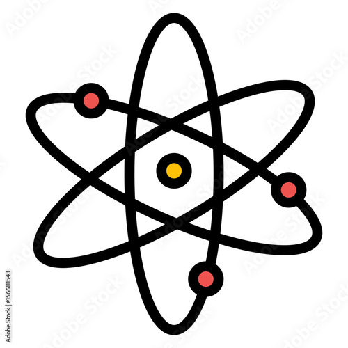 Atom icon vector image. Can be used for Virtual Lab.