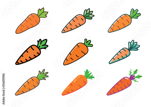 Fresh carrot Vector, carrot Icon Set