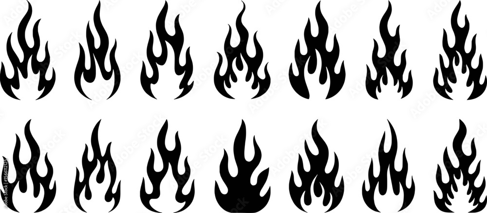 Naklejka premium Black tribal flames fire tattoo