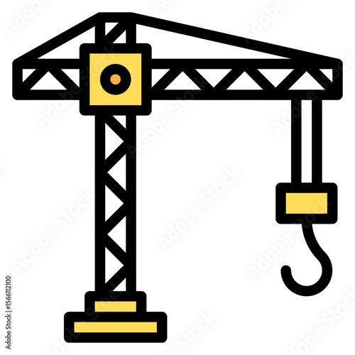 Crane icon vector image. Can be used for Construction Vehicles.