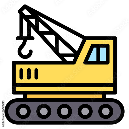 Crawler Crane icon vector image. Can be used for Construction Vehicles.