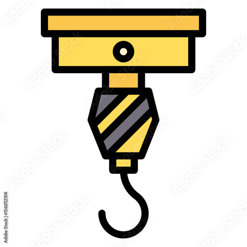 Crane Hook icon vector image. Can be used for Construction Vehicles.