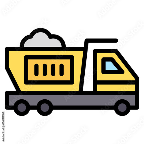 Dump Truck icon vector image. Can be used for Construction Vehicles.