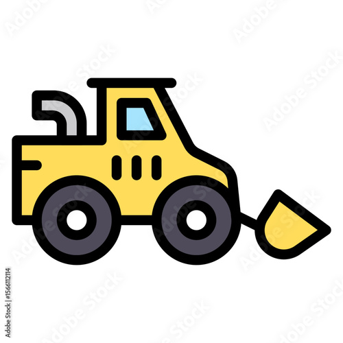 Front end Loader icon vector image. Can be used for Construction Vehicles.