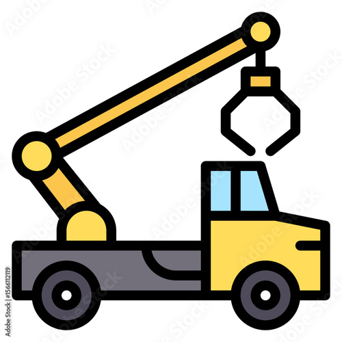 Grapple Truck icon vector image. Can be used for Construction Vehicles.