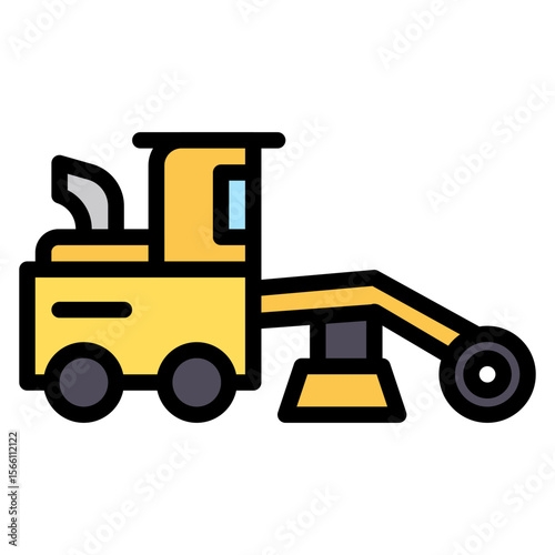 Grader icon vector image. Can be used for Construction Vehicles.