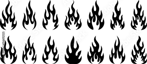 Black tribal flames fire tattoo