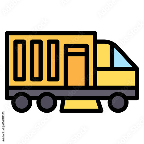 Road Sweeper icon vector image. Can be used for Construction Vehicles.