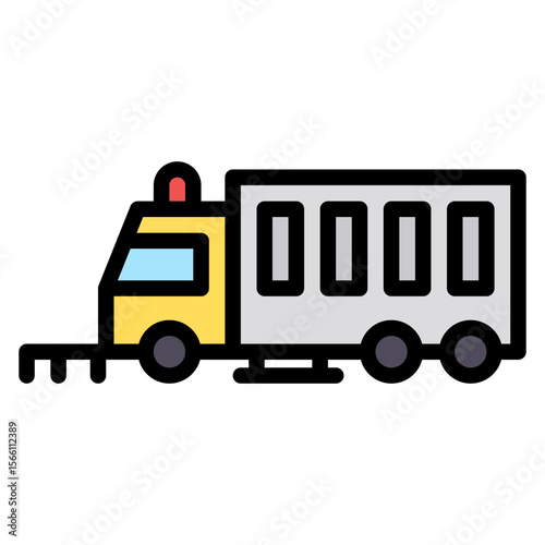 Street Sweeper icon vector image. Can be used for Construction Vehicles.