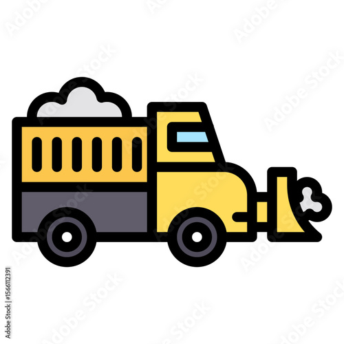 Snow Plow icon vector image. Can be used for Construction Vehicles.