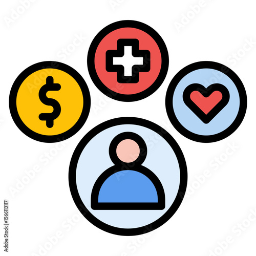 Employee Benefits icon vector image. Can be used for Hiring Process.