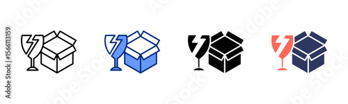 Fragile Package icon sheet multiple style collection