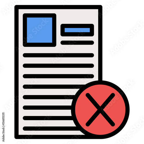 Job Rejection icon vector image. Can be used for Hiring Process.