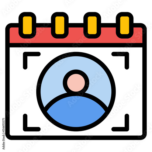 Joining Date icon vector image. Can be used for Hiring Process.