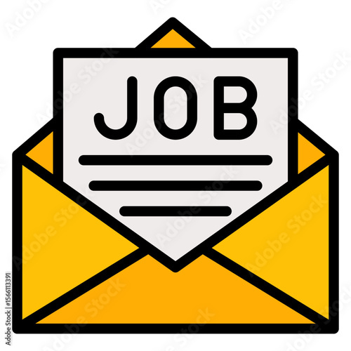 Offer Letter icon vector image. Can be used for Hiring Process.