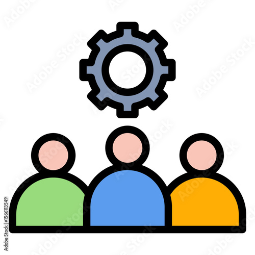 Staffing icon vector image. Can be used for Hiring Process.