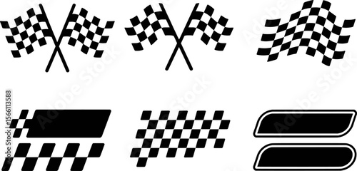 Checkered flags and racing stripe graphics racing flag