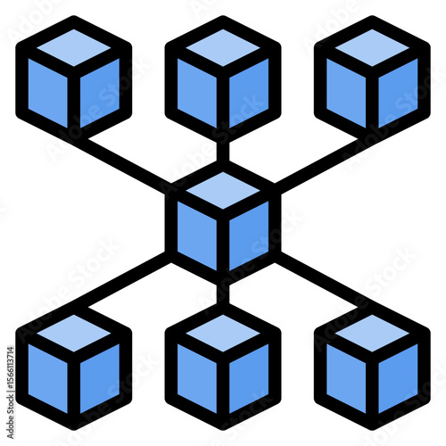 Blockchain icon vector image. Can be used for Digital Disruption.
