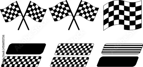 Checkered flags and racing stripes racing flag checkered pattern