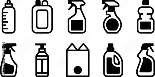 Cleaning product containers assortment bottle spray bottle