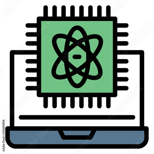 Quantum Computing icon vector image. Can be used for Digital Disruption.