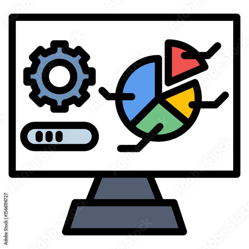 Test Metrics icon vector image. Can be used for Software Testing.