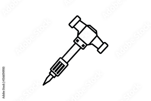 Jackhammer tool outline icon construction and repair equipment silhouette