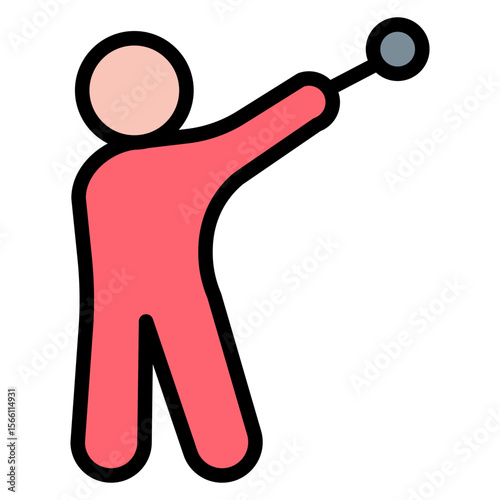 Hammer Throw icon vector image. Can be used for Track and Field.