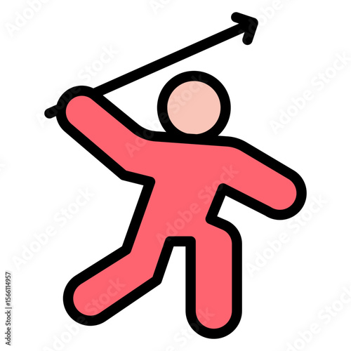 Javelin Throw icon vector image. Can be used for Track and Field.