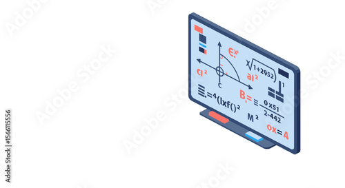 Mathematical concepts vector illustration in isometric style for digital design
