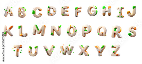 A to Z 3d Natural Alphabet Symlol Letter