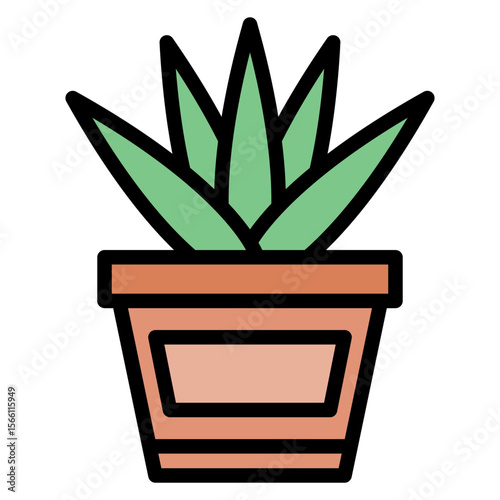 Aloe Vera icon vector image. Can be used for Skin Burns.
