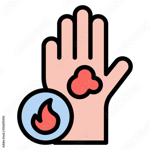 Burn Severity icon vector image. Can be used for Skin Burns.