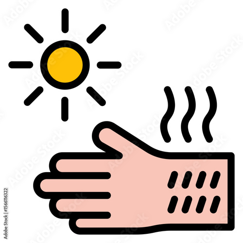 Sunburn icon vector image. Can be used for Skin Burns.