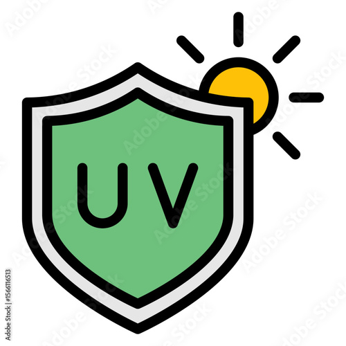 UV Protection icon vector image. Can be used for Skin Burns.