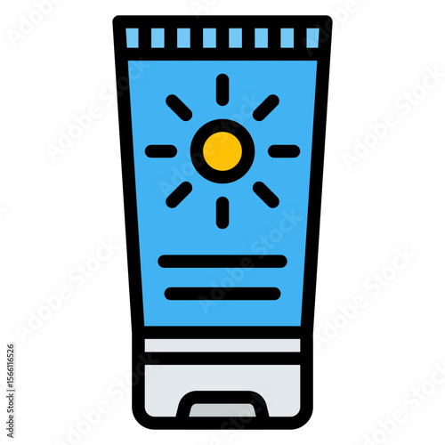Sunscreen icon vector image. Can be used for Skin Burns.